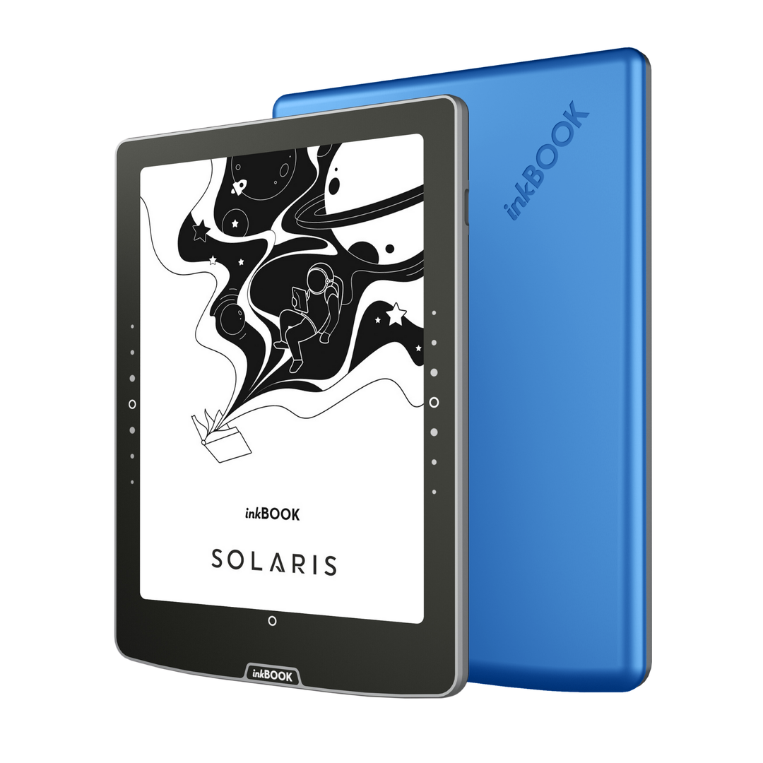 e-book reader inkbook solaris bue back front angle